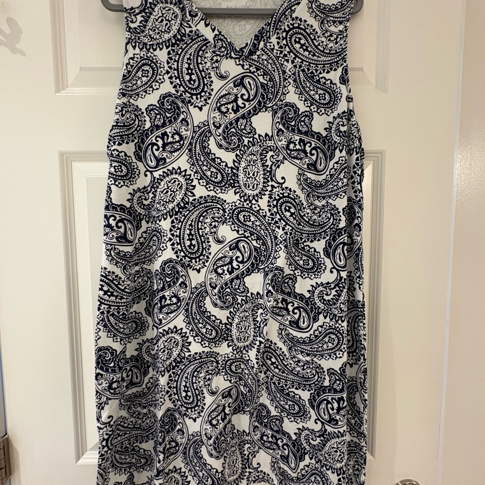 Kim Rogers Navy and White Paisley Dress CLOSET CLEAN OUT!